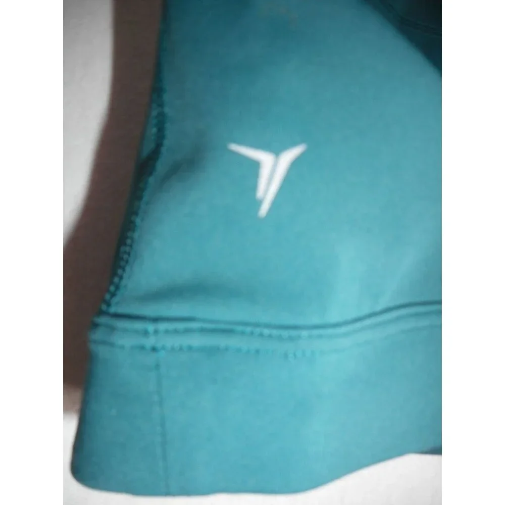Old Navy Active Powersoft strappy back green cropped sports bra Sz M no padding - Picture 3 of 4